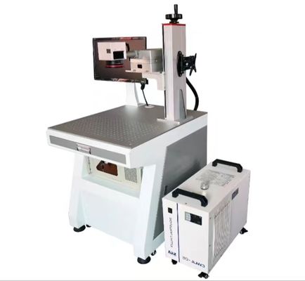 دستگاه علامت گذاری لیزر UV حرفه ای 20W 110mm x 110mm منطقه علامت گذاری 0.15mm حداقل اندازه کاراکتر