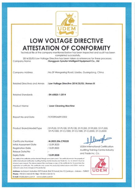 چین Dongguan Synutar Intelligent Equipment Co., Ltd. گواهینامه ها