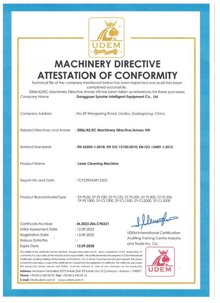 چین Dongguan Synutar Intelligent Equipment Co., Ltd. گواهینامه ها